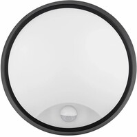 LED wandlamp | 20W | 1600 lm | 4500K | Rond | Zwart | Sensor