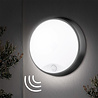 HLW LED LED Wandlamp met Sensor Kozolux Sorta 20W - Zwart & Wit, Rond, 1600lm Natuurlijk Wit