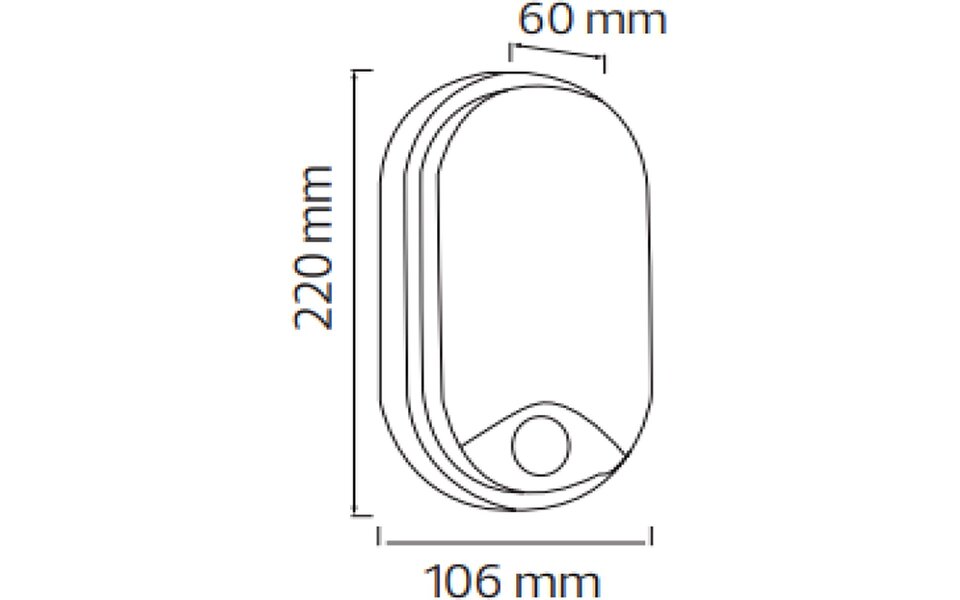 HLW LED LED Wandlamp met Sensor 15W - Kozolux Porta - Helder Koud Wit 6500K - IP54 - Wit Ovaal