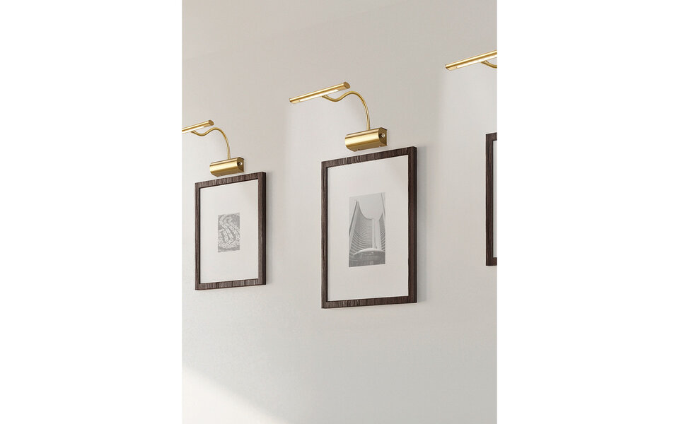 HLW LED Dimbare LED Vloerlamp & Wandlamp – Warm Wit 2700K–3000K, Mat Goud, 4W LED