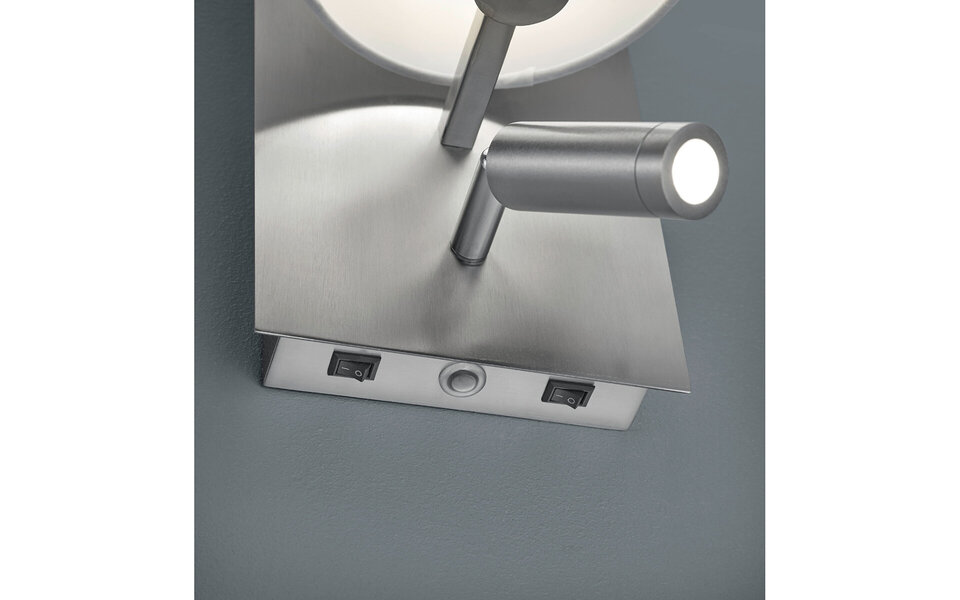 HLW LED LED Wandlamp Trion Marion – 3W LED, Warm Wit 3000K, Mat Nikkel, OSRAM LEDs