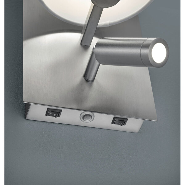 HLW LED LED Wandlamp Trion Marion – 3W LED, Warm Wit 3000K, Mat Nikkel, OSRAM LEDs