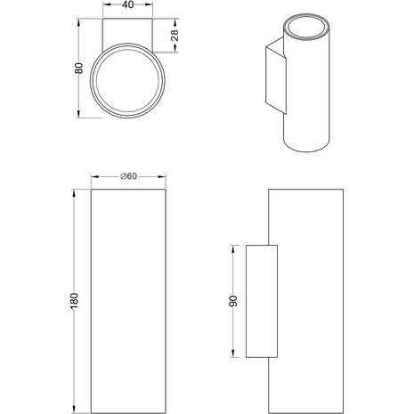 HLW LED LED Wandlamp Trion Mary Up & Down - Mat Zwart Aluminium met GU10 Fitting HLW LED LED Wandlamp Trion Mary Up & Down - Mat Zwart Aluminium met GU10 Fitting
