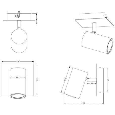 HLW LED LED Wandspot Roestkleur - GU10 Fitting | Aluminium LED Vloerlamp & Spot HLW LED LED Wandspot Roestkleur - GU10 Fitting | Aluminium LED Vloerlamp & Spot