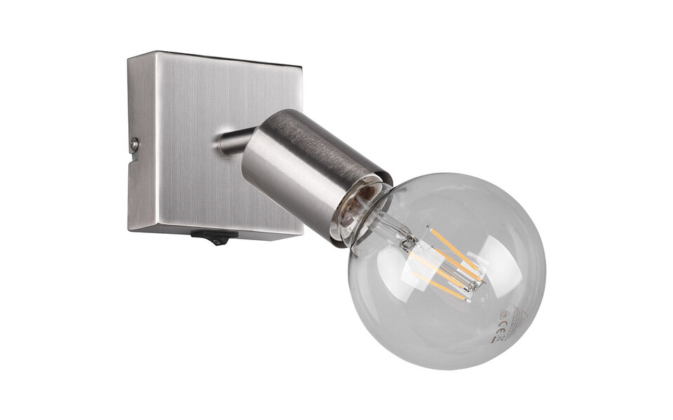 HLW LED LED Wandspot Trion Zuncka - Mat Nikkel Aluminium, E27 Fitting, Ideaal als LED Spot