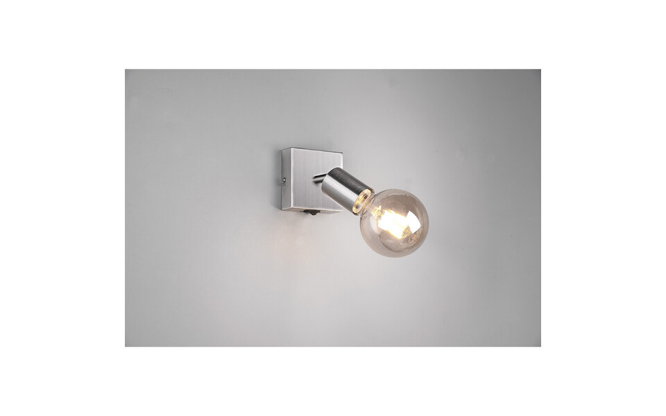 HLW LED LED Wandspot Trion Zuncka - Mat Nikkel Aluminium, E27 Fitting, Ideaal als LED Spot