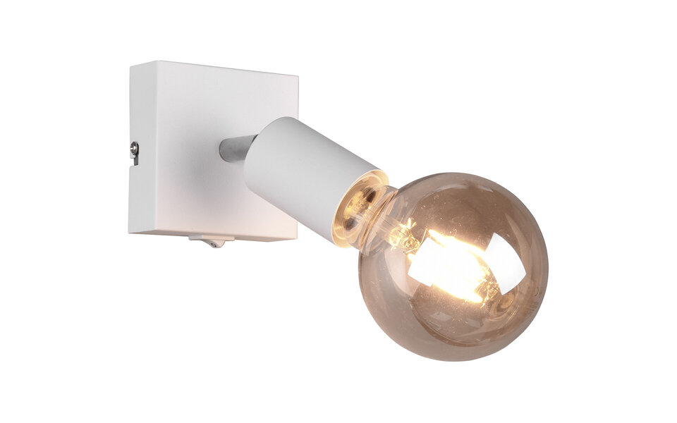 HLW LED Moderne LED Wandspot Trion Zuncka - Mat Wit Aluminium, E27 Fitting, Ideaal als LED Spot en Witte Vloerlamp