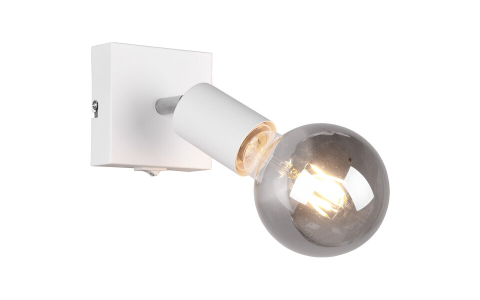 HLW LED Moderne LED Wandspot Trion Zuncka - Mat Wit Aluminium, E27 Fitting, Ideaal als LED Spot en Witte Vloerlamp