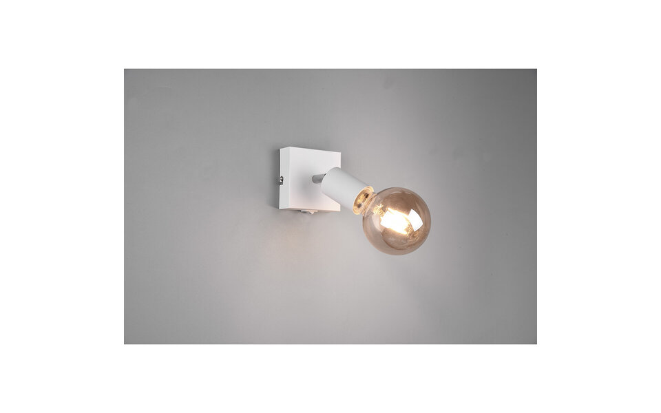 HLW LED Moderne LED Wandspot Trion Zuncka - Mat Wit Aluminium, E27 Fitting, Ideaal als LED Spot en Witte Vloerlamp