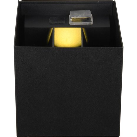 HLW LED LED Wandlamp met Sensor - Mat Zwart, Warm Wit 3000K, 5W, Oplaadbaar, Tuin Wandlamp