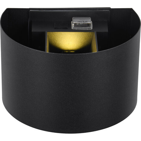 HLW LED LED Wandlamp Tuinverlichting 5W Warm Wit 3000K Met Sensor Mat Zwart Metaal