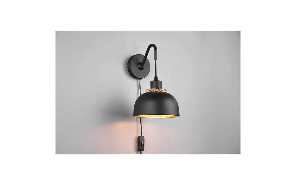 HLW LED LED Wandlamp Trion Palmo - Zwarte Vloerlamp & Wandlamp met E27 Fitting