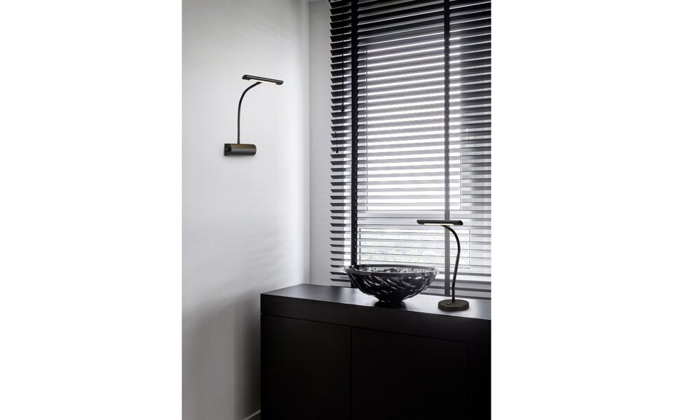 HLW LED Dimbare LED Vloerlamp en Wandlamp Trion Curty - Mat Zwart, Warm Wit 2700K–3000K, 4W LED