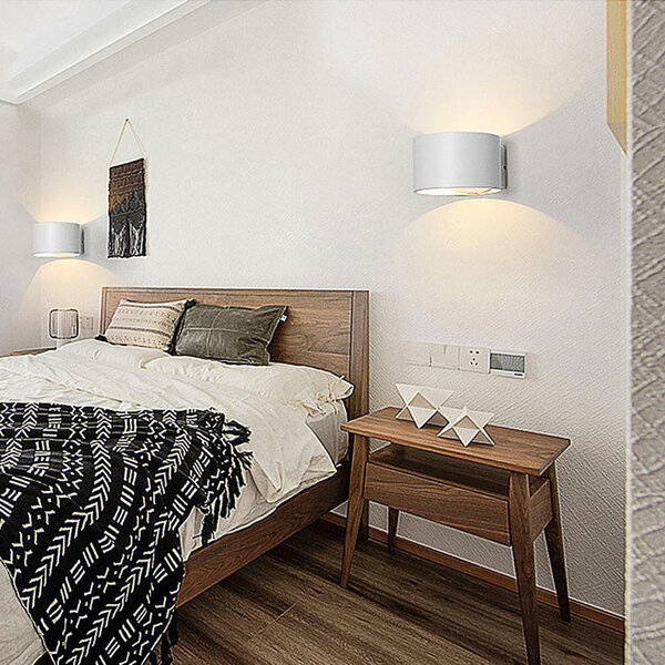 HLW LED Strakke LED Wandlamp 8W met Natuurlijk Wit 4200K - Mat Wit Aluminium