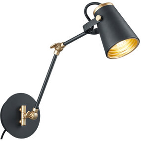 LED wandlamp | 40W | E14 | Mat zwart | Draaibaar | Snoer LED wandlamp | 40W | E14 | Mat zwart | Draaibaar | Snoer