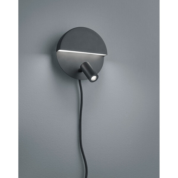 HLW LED LED Wandlamp Trion Marano - 8W Warm Wit 3000K - Mat Zwart Aluminium