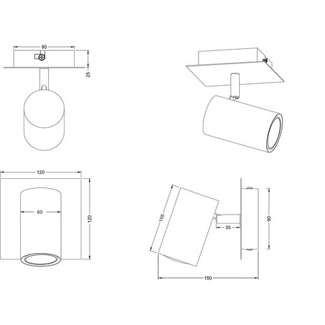 HLW LED Zwarte LED Vloerlamp & Wandspot met GU10 Fitting - Duurzaam Aluminium HLW LED Zwarte LED Vloerlamp & Wandspot met GU10 Fitting - Duurzaam Aluminium