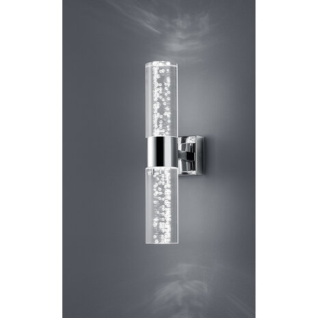 HLW LED LED Wandlamp Trion Balo - 2-lichts 6W LED, Warm Wit 2700K–3000K, Glans Chroom & Aluminium HLW LED LED Wandlamp Trion Balo - 2-lichts 6W LED, Warm Wit 2700K–3000K, Glans Chroom & Aluminium