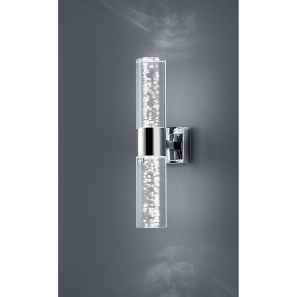 HLW LED LED Wandlamp Trion Balo - 2-lichts 6W LED, Warm Wit 2700K–3000K, Glans Chroom & Aluminium HLW LED LED Wandlamp Trion Balo - 2-lichts 6W LED, Warm Wit 2700K–3000K, Glans Chroom & Aluminium