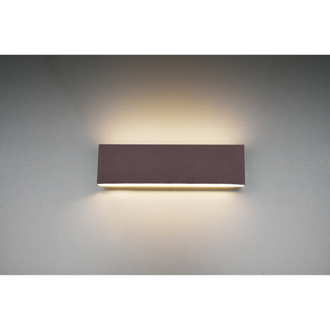 HLW LED LED Wandlamp 12W Dimbaar - Warm Wit 2700K-3000K - Roestkleurige Aluminium Vloerlamp