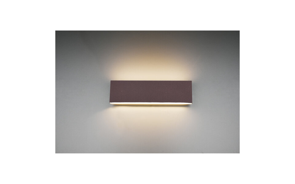 HLW LED LED Wandlamp 12W Dimbaar - Warm Wit 2700K-3000K - Roestkleurige Aluminium Vloerlamp