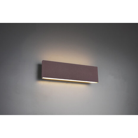 HLW LED LED Wandlamp 12W Dimbaar - Warm Wit 2700K-3000K - Roestkleurige Aluminium Vloerlamp
