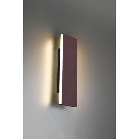 HLW LED LED Wandlamp 12W Dimbaar - Warm Wit 2700K-3000K - Roestkleurige Aluminium Vloerlamp