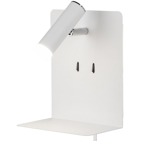 HLW LED LED Wandlamp Trion Elonant - 6W Warm Wit 3000K USB Oplaadfunctie - Mat Wit Aluminium