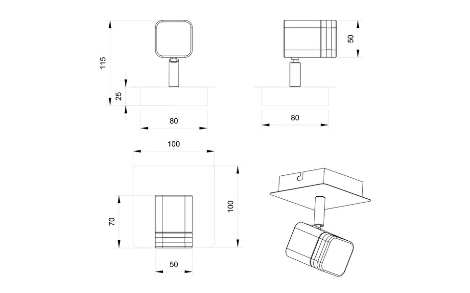 HLW LED LED Wandspot Mat Wit - 4W LED Spot Warm Wit 2700K–3000K Energiezuinig