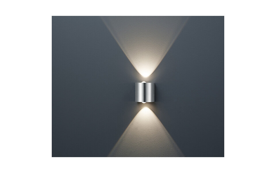 HLW LED LED Wandlamp Trion Wallis 6W Warm Wit 3000K - Mat Nikkel Aluminium