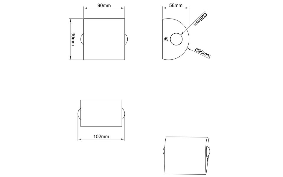 HLW LED LED Wandlamp Trion Wallis 6W Warm Wit 3000K - Mat Nikkel Aluminium