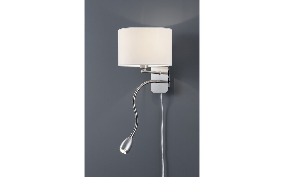 HLW LED LED Wandlamp 3W Warm Wit 2700K–3000K - Mat Wit Aluminium, Flexibele Arm