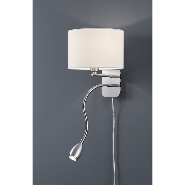 HLW LED LED Wandlamp 3W Warm Wit 2700K–3000K - Mat Wit Aluminium, Flexibele Arm