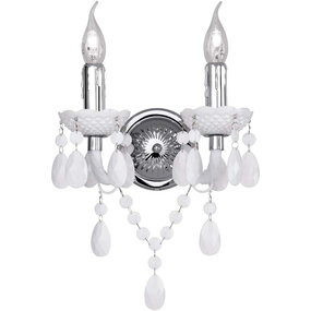 LED wandlamp | 2x40W | Mat wit | Aluminium | E14 | Rond