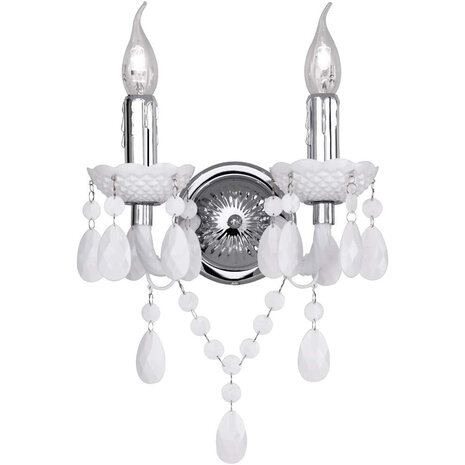 HLW LED LED Wandlamp Trion Lucy - Mat Wit Aluminium met dubbele E14 fitting HLW LED LED Wandlamp Trion Lucy - Mat Wit Aluminium met dubbele E14 fitting