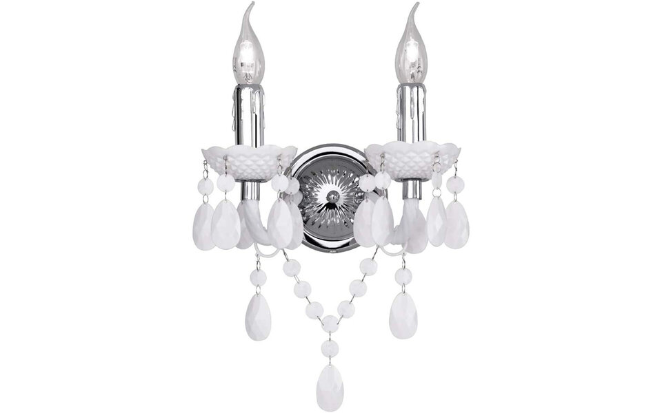 HLW LED LED Wandlamp Trion Lucy - Mat Wit Aluminium met dubbele E14 fitting