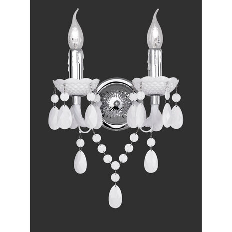 HLW LED LED Wandlamp Trion Lucy - Mat Wit Aluminium met dubbele E14 fitting HLW LED LED Wandlamp Trion Lucy - Mat Wit Aluminium met dubbele E14 fitting