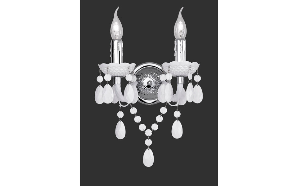 HLW LED LED Wandlamp Trion Lucy - Mat Wit Aluminium met dubbele E14 fitting