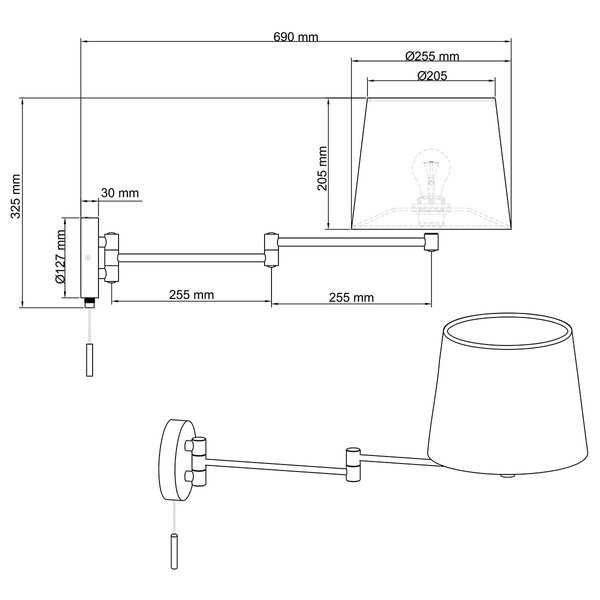 HLW LED LED Wandlamp Mat Goud - Moderne LED Vloerlamp & Wandverlichting met E27 Fitting