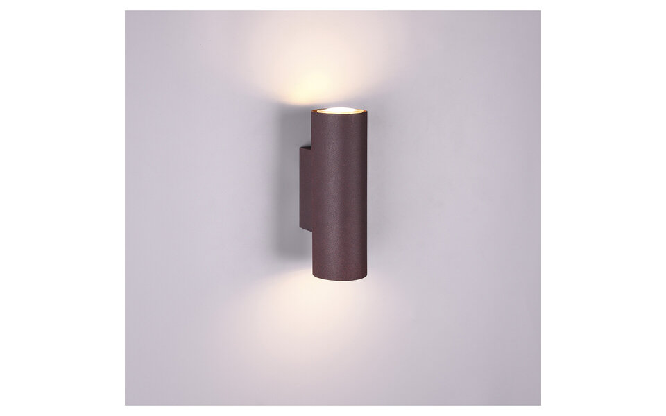 HLW LED LED Wandlamp Trion Mary met dubbele GU10 fitting - Roestkleur, Aluminium & Up/Down licht