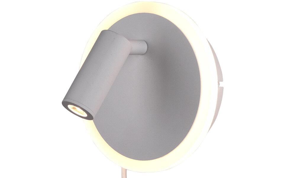 HLW LED LED Wandlamp Trion Jodan 7W - Warm Wit 3000K - Mat Wit Aluminium