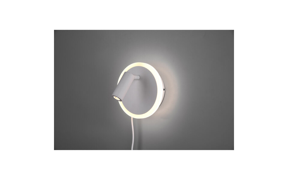 HLW LED LED Wandlamp Trion Jodan 7W - Warm Wit 3000K - Mat Wit Aluminium