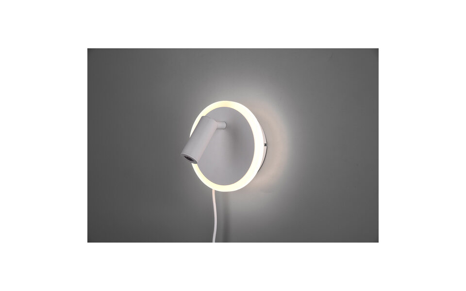 HLW LED LED Wandlamp Trion Jodan 7W - Warm Wit 3000K - Mat Wit Aluminium