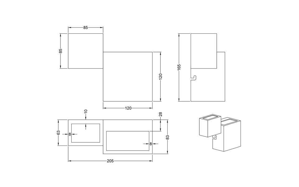 HLW LED Dimbare LED Wandlamp 12W - Warm Wit 2700K-3000K - Zwarte & Witte Vloerlamp & Wandlamp