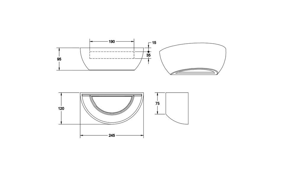 HLW LED LED Wandlamp Mat Wit van Gips met Beam Angle Verstelbaar, E14 Fitting