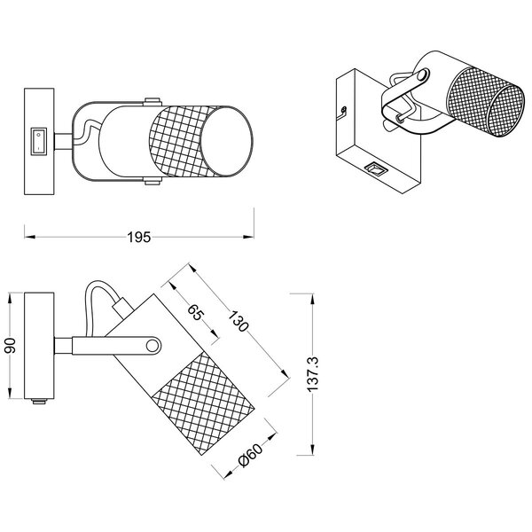 HLW LED LED Wandspot Mat Zwart - Duurzaam Aluminium met E14 Fitting, Perfect als LED Vloerlamp en LED Spot HLW LED LED Wandspot Mat Zwart - Duurzaam Aluminium met E14 Fitting, Perfect als LED Vloerlamp en LED Spot