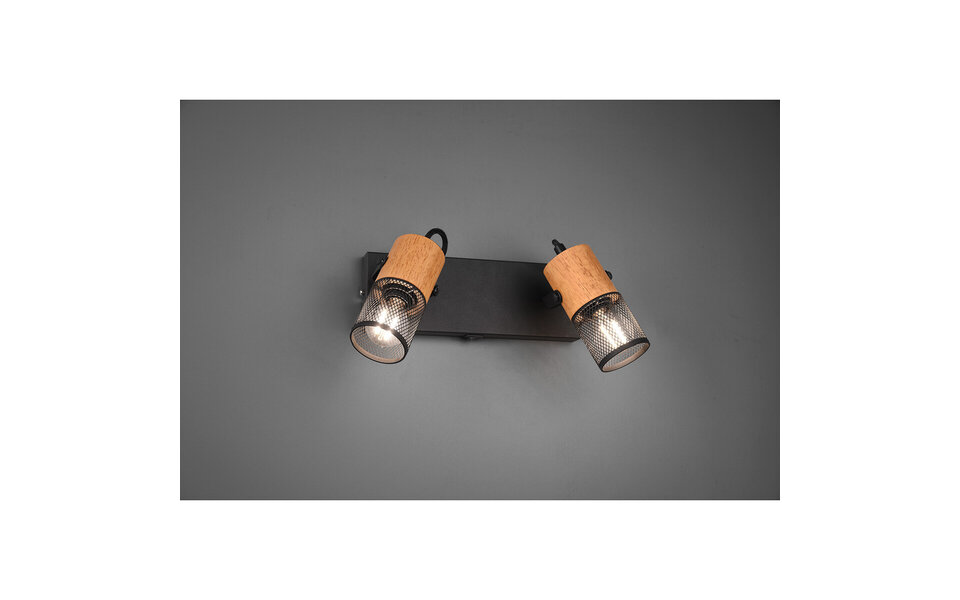 HLW LED LED Wandspot Mat Zwart - 2-lichts E14 Fitting, Verstelbare Beam Angle & Aluminium HLW LED LED Wandspot Mat Zwart - 2-lichts E14 Fitting, Verstelbare Beam Angle & Aluminium