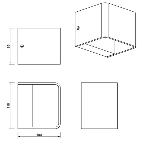 HLW LED LED Wandlamp 4W Dimbaar - Warm Wit 2700K–3000K - Beam Angle Verstelbaar - Mat Nikkel