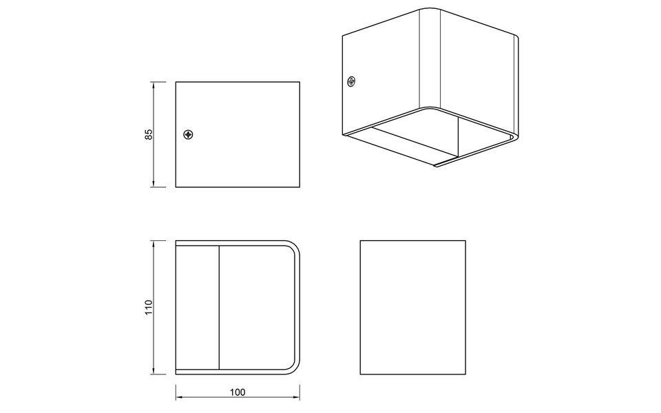 HLW LED LED Wandlamp 4W Dimbaar - Warm Wit 2700K–3000K - Beam Angle Verstelbaar - Mat Nikkel