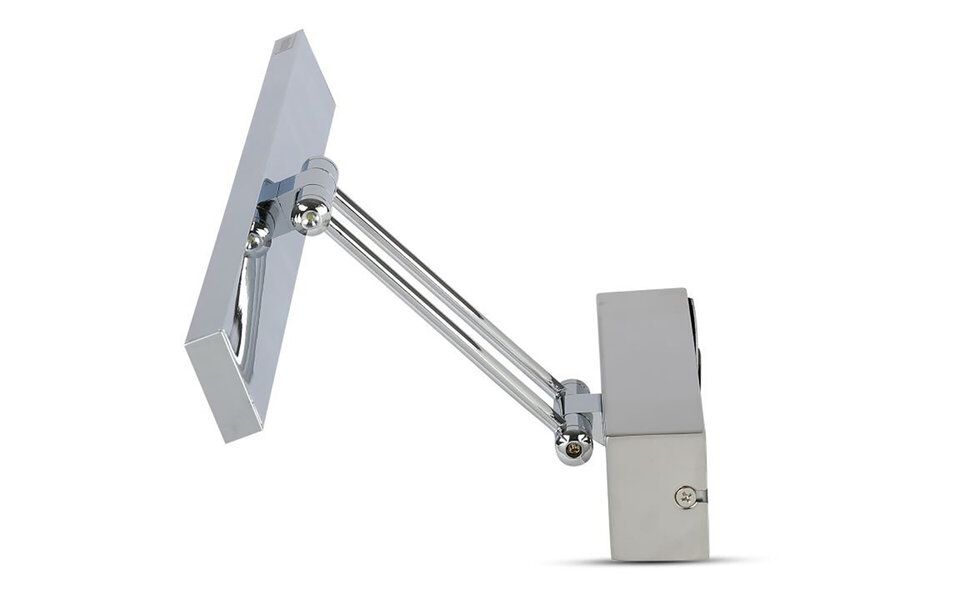 HLW LED LED Vloerlamp 8W met neutraal wit licht - Witte LED Lamp in mat chroom aluminium